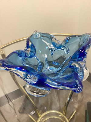 Blue Art Glass Bowl