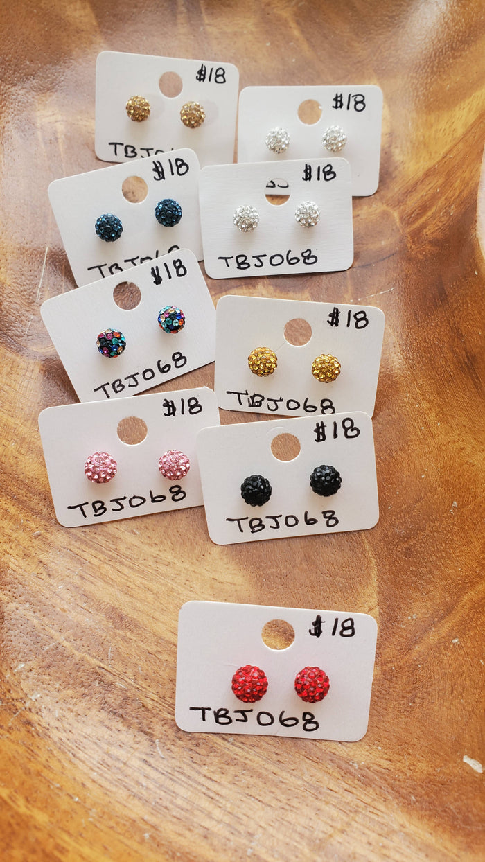 Extra small sparkle ball earrings