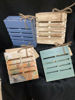 Assorted set of Upcycled Pallet Coasters