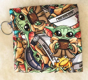 Key Chain Pouch, Coin Purse or Ear Bud Holder - Cute Alien Design - Drinkle Mall Location Only