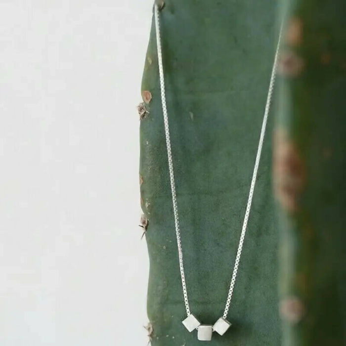 Simple 24K White Gold Plated Necklace