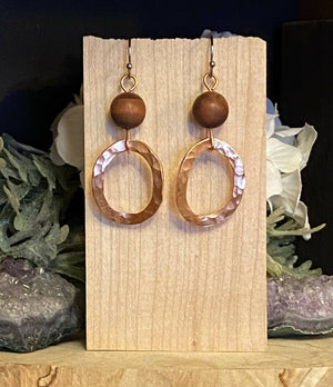 Red Tiger eye& Copper Earrings/by Simply de novo Creations