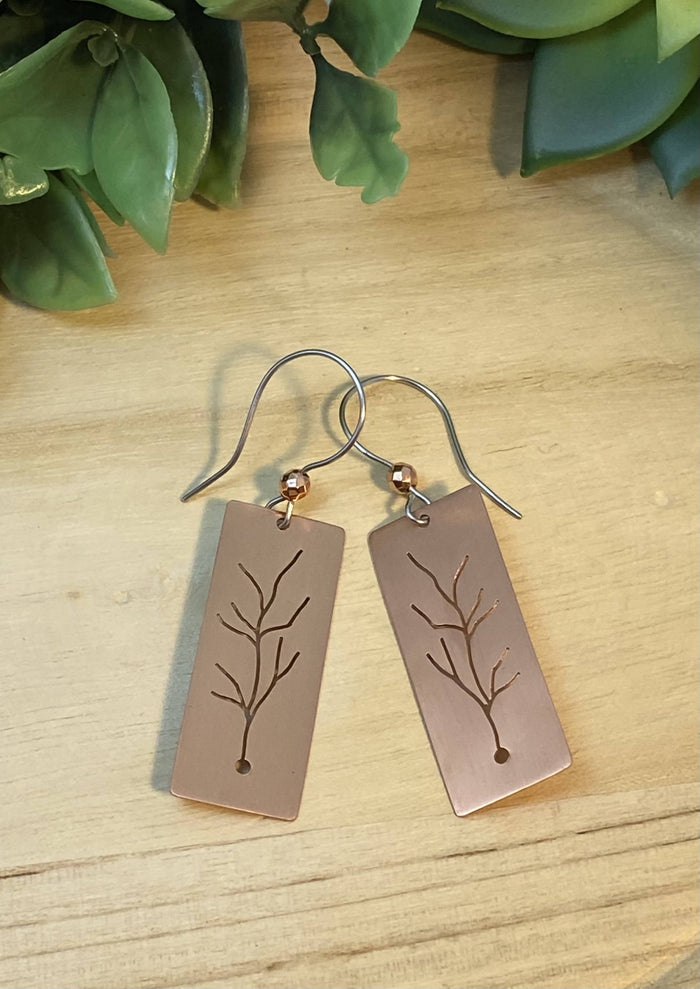 Copper Tree Earrings/by Simply de novo Creations