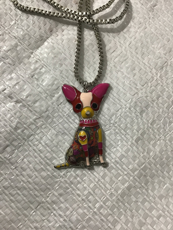 Enamel Chihuahua Necklace