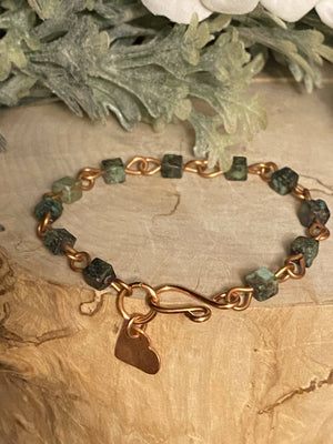 African turquoise copper bracelet/ by Simply de novo Creations
