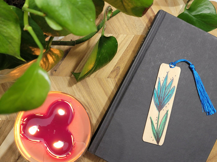 Handmade Bookmark- BLUE FLOWER- Available at 33rd st location