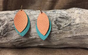 Layered faux leather earrings