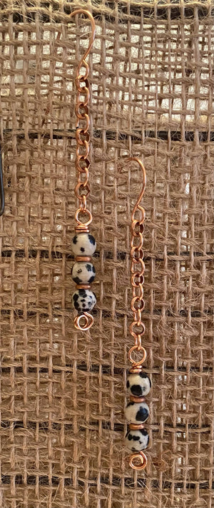 Dangle Dalmatian/Copper Earrings/ by Simply de novo Creations