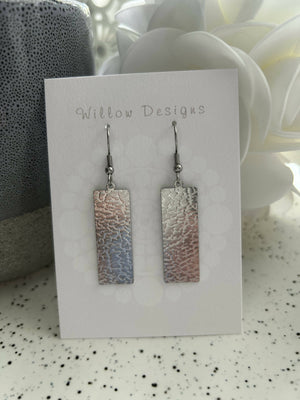 Stainless Steel Rectangle Dangly Earrings