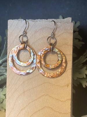 Copper heat colored Earrings/by Simply de novo Creations