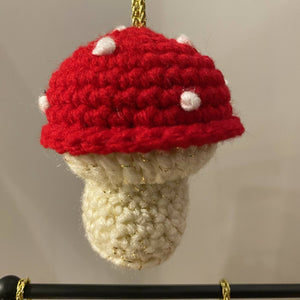 Mushroom Crochet Christmas Tree Ornament