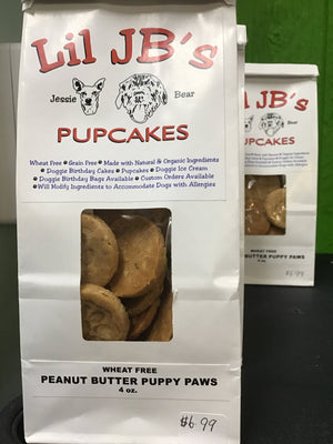 Wheat free peanut butter puppy paws