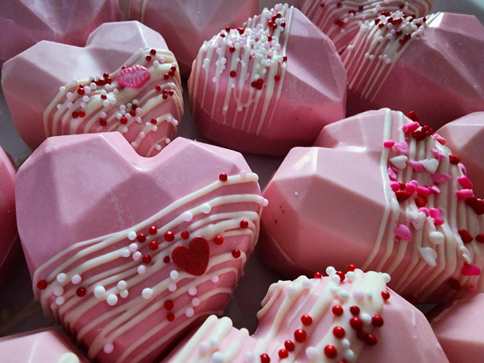 Strawberry Flavoured Heart Hot Chocolate Bomb by Sweet Sensations