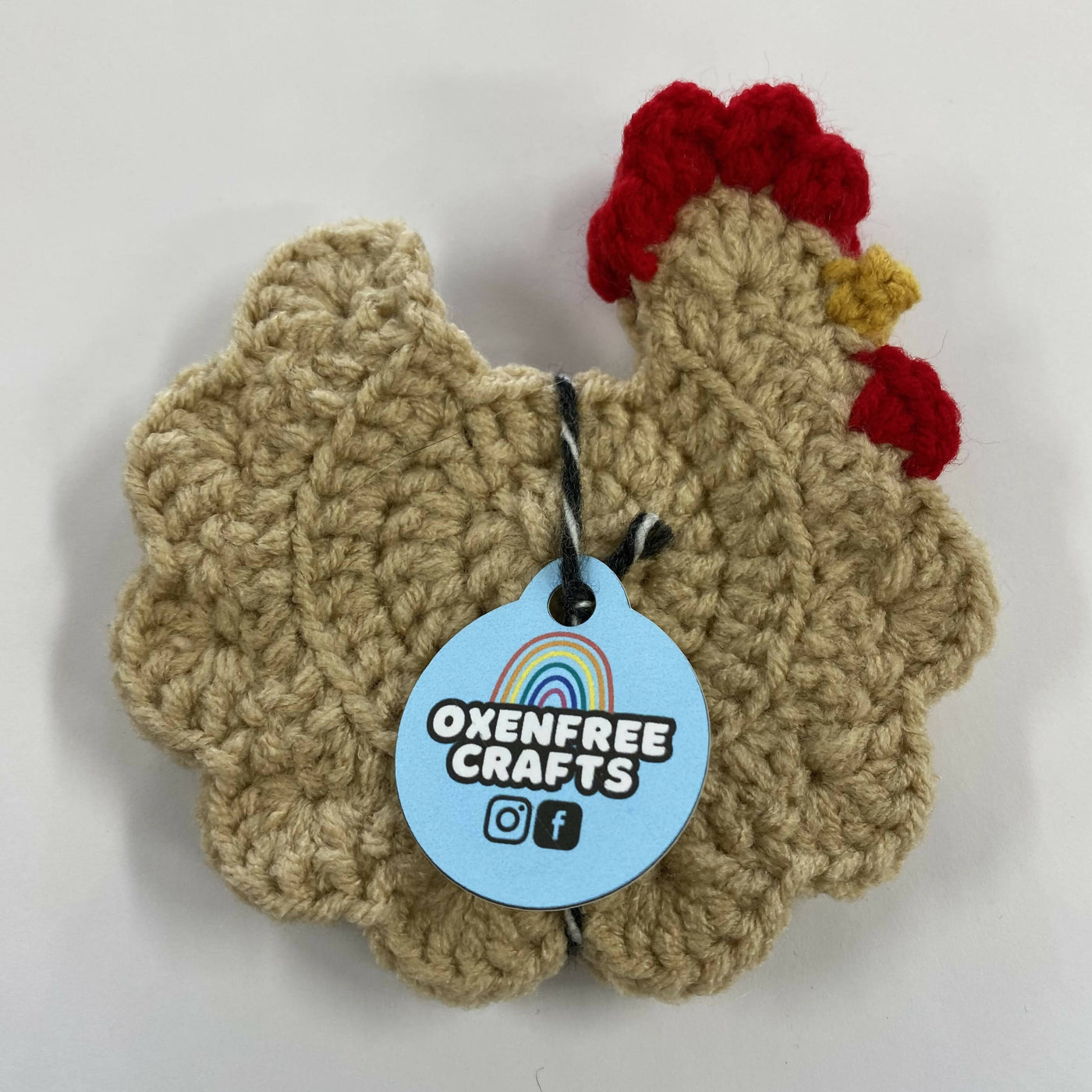 Crochet Chicken Coaster Pair