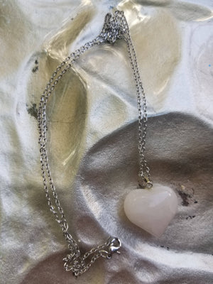 Heart Rose Quartz necklace