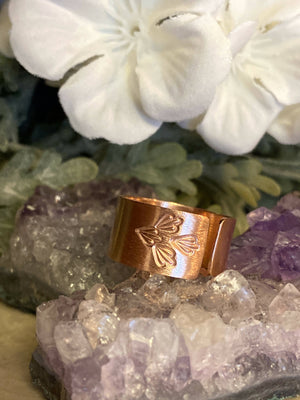 Copper stamped ring/by Simply de novo Creations