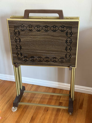 Vintage tv trays and stand