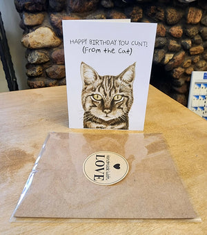 Offensive Cat greeting card blank