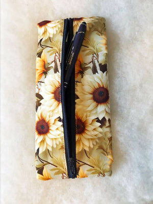 Journal Pen Pouch -- Sunflowers on Yellow Background - Drinkle Mall Location Only