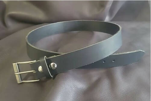Black Solid Leather Belt