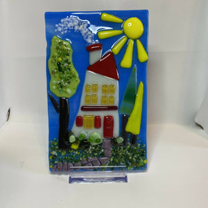 Fused glass “Funky Houses”