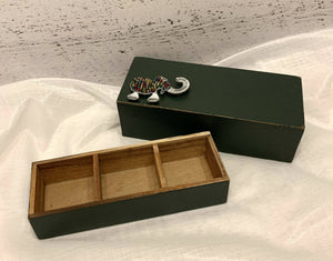 ONLINE ONLY,REFINISHED JEWELRY BOX WITH ELEPHANT ACCENT, Drinkle Mall