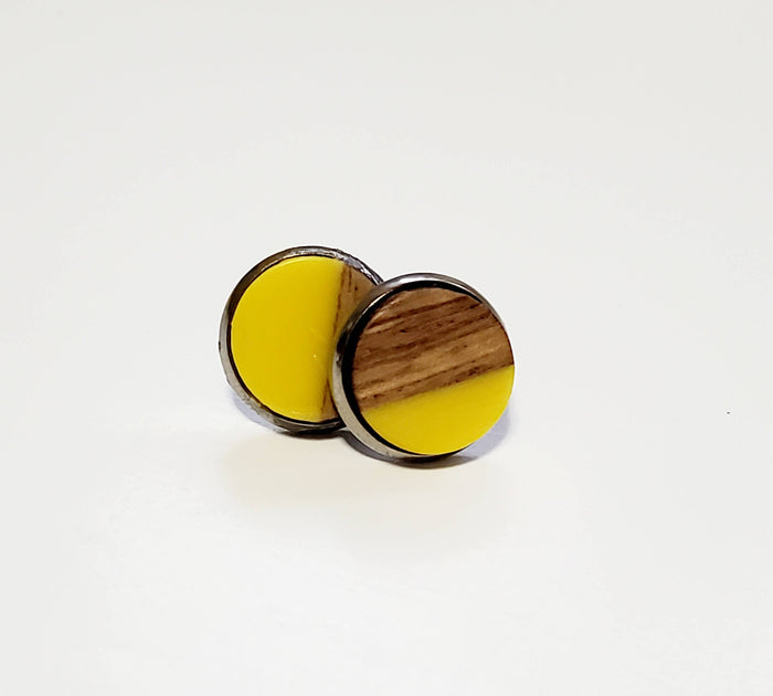 Wood & Resin Studs - Yellow