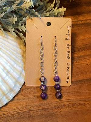 Purple Dangle Earring/by Simply de novo Creations