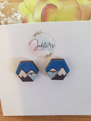 Mountain Wooden earrings
