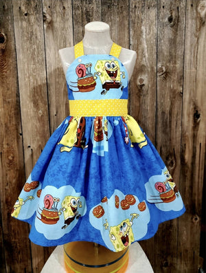 SpongeBob Retro Swing Dress. Size 8-10 Years