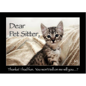 Greeting Card - Cat Pet Sitter Thanks - Drinkle Mall Location Only