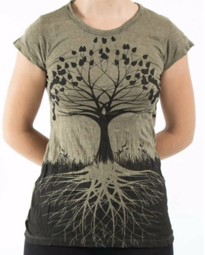 Army Green Tree of Life T-Shirt