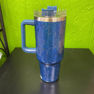 Dark Blue Glitter Epoxy Travel Mug - Extra Large