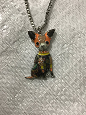 Enamel Chihuahua Necklace