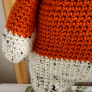 Cream tweed bear with orange sweater