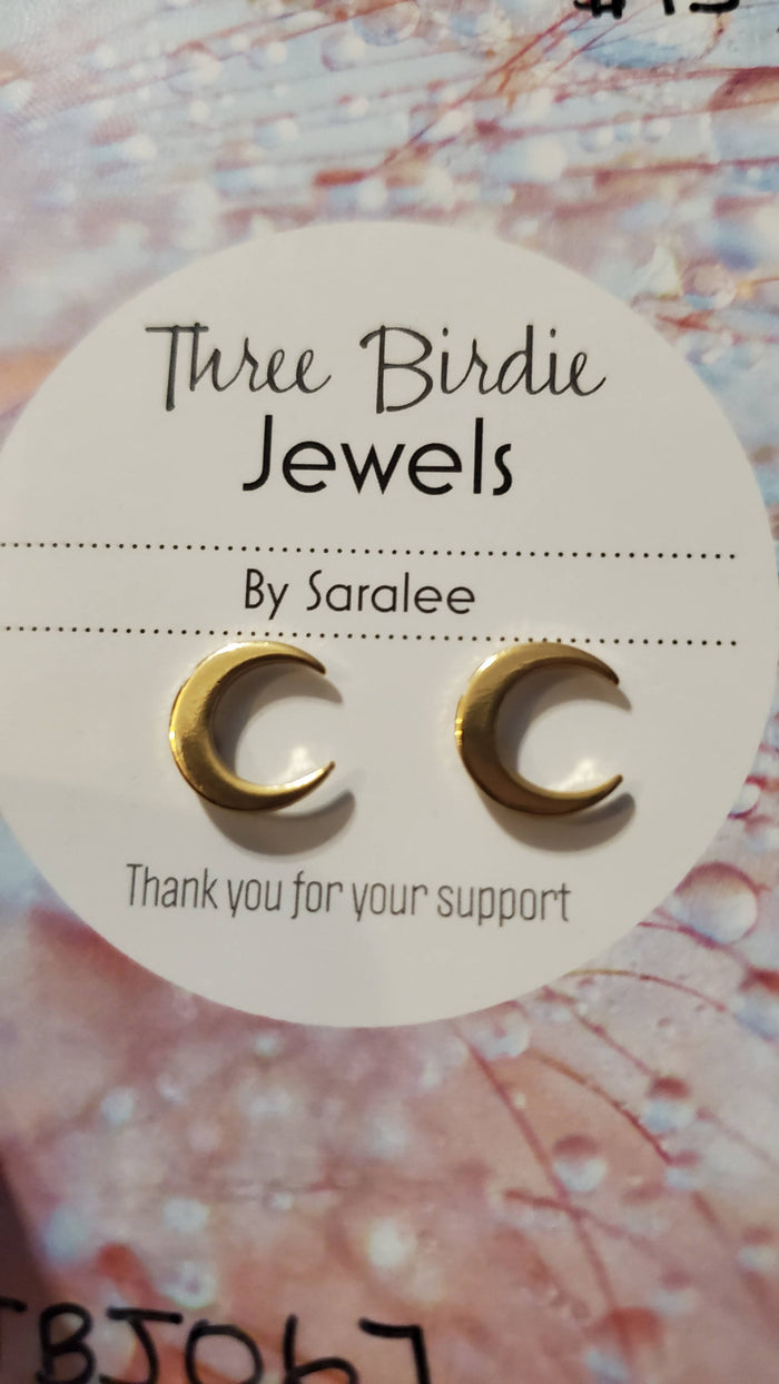 Gold Moon studs