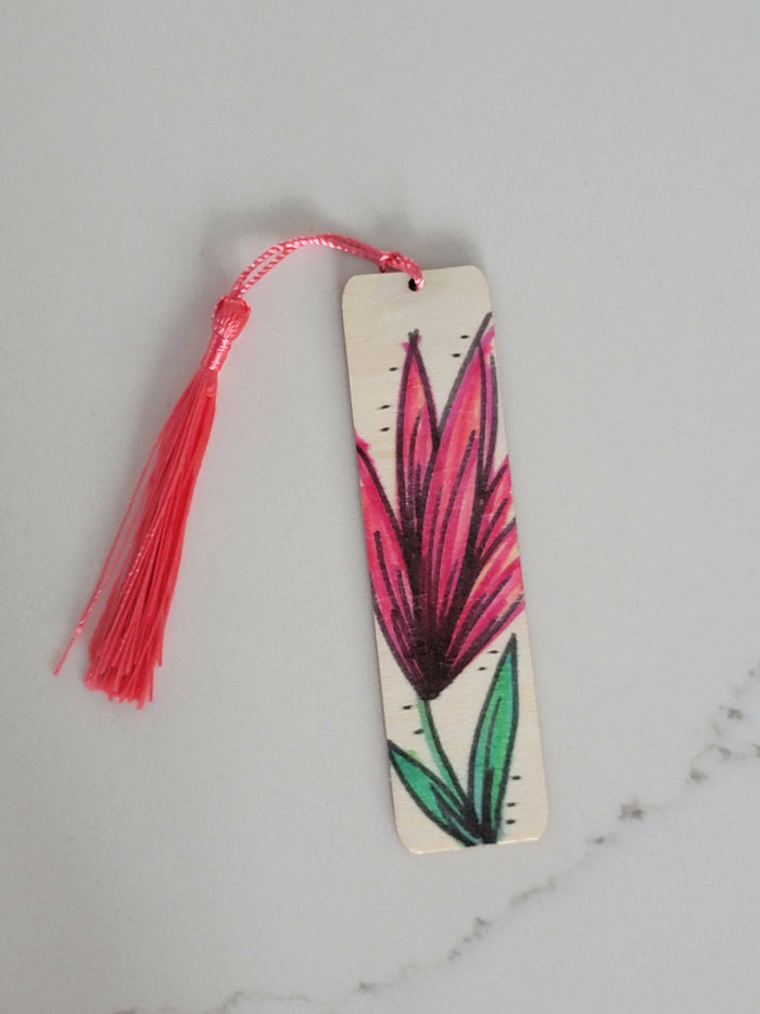 Handmade Bookmark- PINK FLOWER- Available at 33rd st