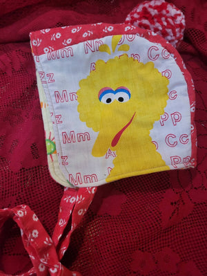 Big Bird Quilted Bonnet. Size 2-4 years