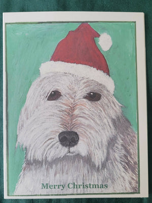 Terrier in Santa Hat Christmas Card, available at 33rd Street location