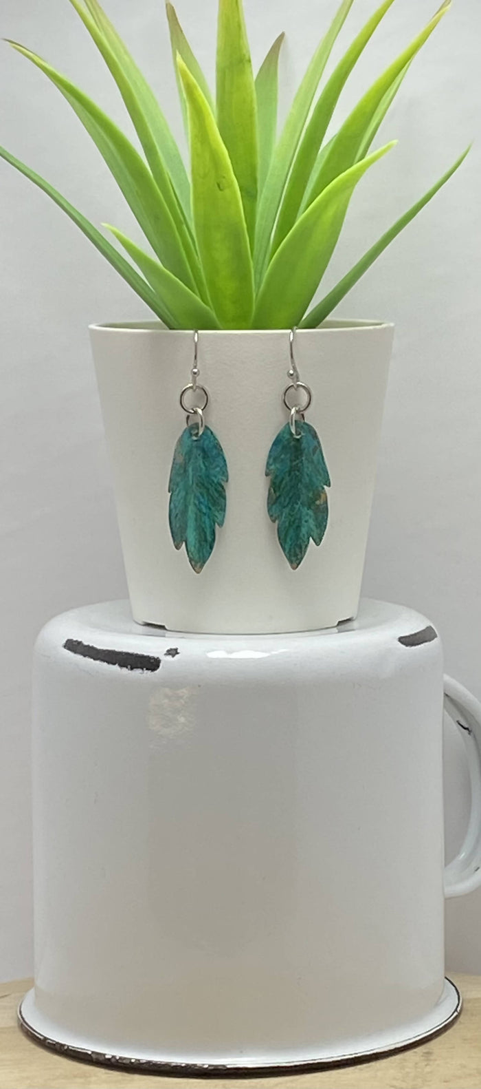 Leaf Earrings patina/colored Copper/by Simply de novo Creations