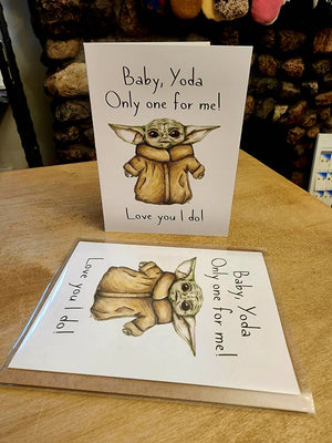 Baby yoda love card