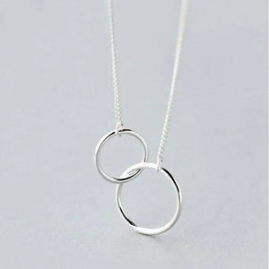 Simple 24K White Gold Plated Circle Necklace