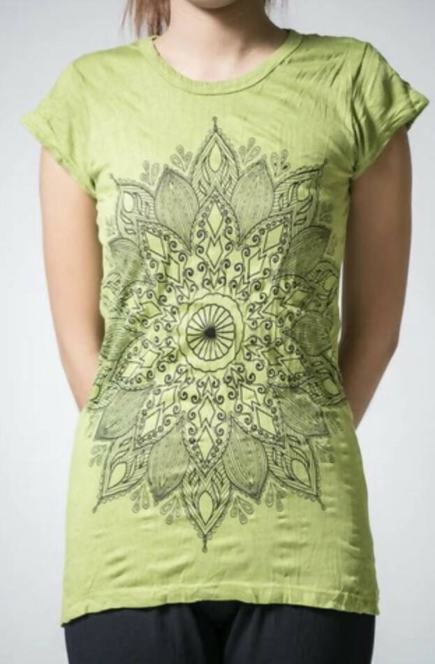 Lime Green Mandala T-Shirt