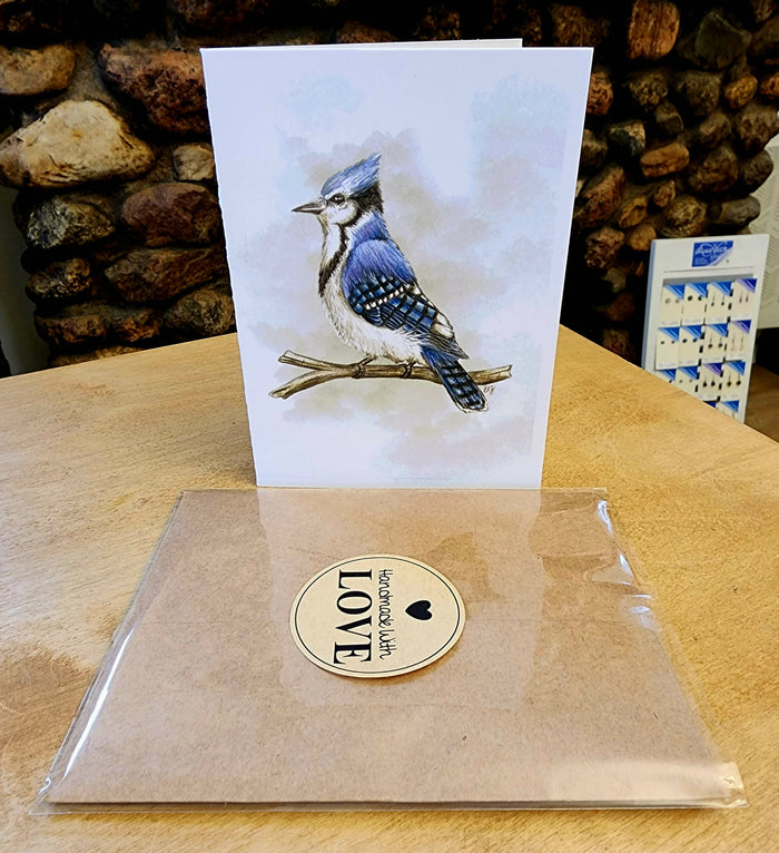 Blue jay blank greeting card