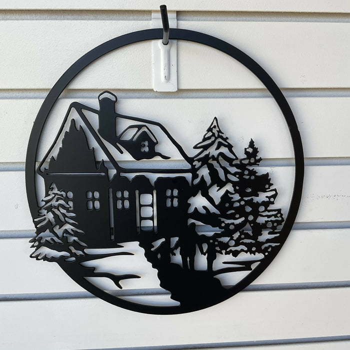 Winter home family homecoming 12 x12in