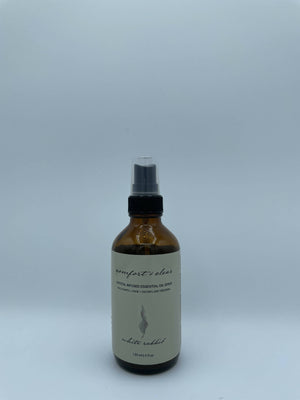 COMFORT AND CLEAR PALO SANTO AND SAGE CRYSTAL INFUSED ESSENTIAL OILS SPRAY-4 OZ BOTTLE