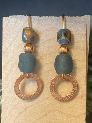 Copper, Jasper & Java glass Earrings/ by Simply de novo Creations