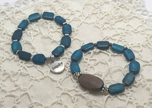 Turquoise Bamboo Bracelet Set/ by Simply de novo Creations