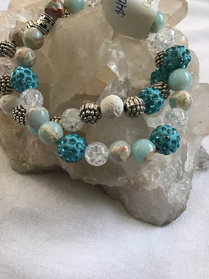 Duo Blue Sea Crystal Bracelet
