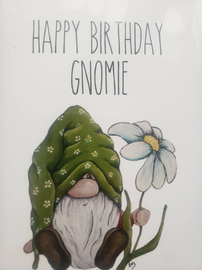 Happy birthday gnome greeting card